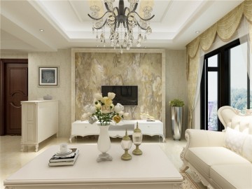 大氣優雅的歐式風格三居室裝修效果圖